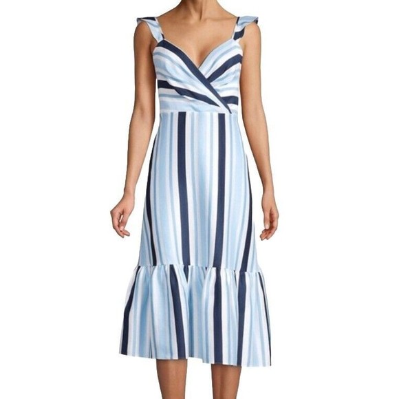 Draper James Dresses & Skirts - NWT Draper James Sz 10 Blue & White Stripe Midi Dress Sleeveless Modern Classic
